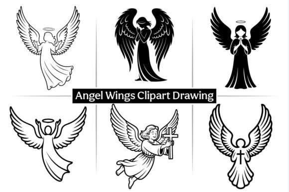 Angel Wings Clipart Drawing Silhouette