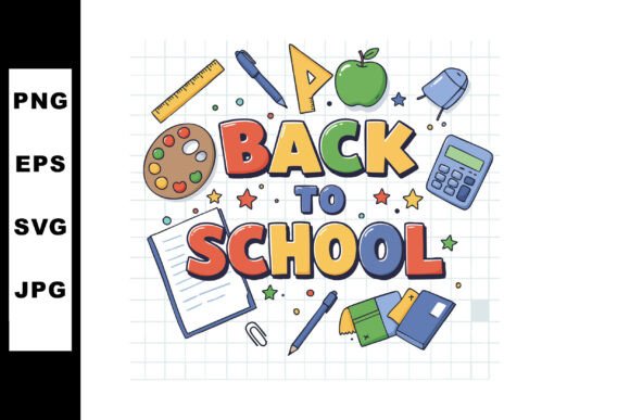 Back to School Colorful Letters with Sta