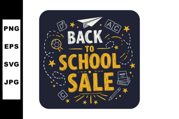 Back to School Sale Text Design with Pap