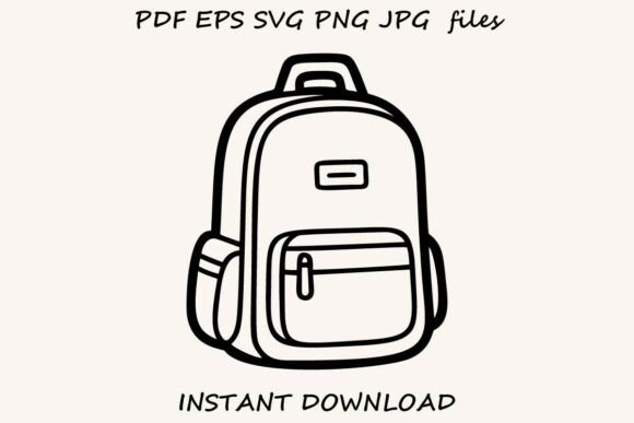 Backpack Outline – School Bag Clipart