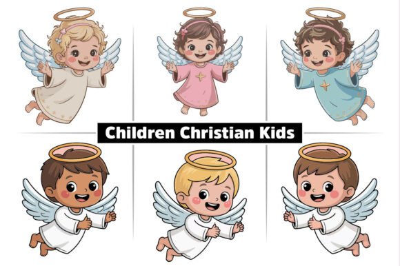 Children Christian Kids Vector Drawings Graphics