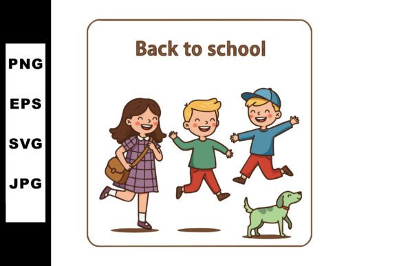 Children Playing Happily with Dog Back T