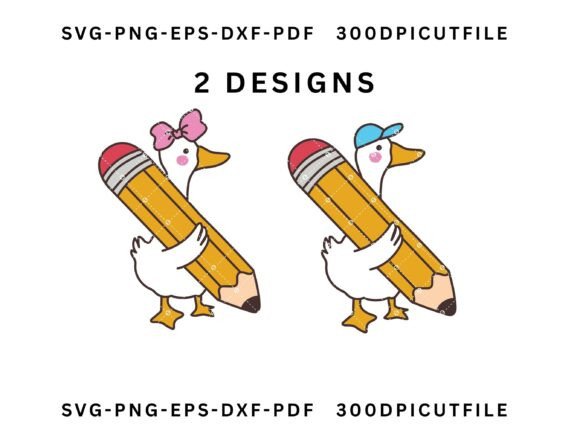 Cut Goose with Pencil SVG Bundle
