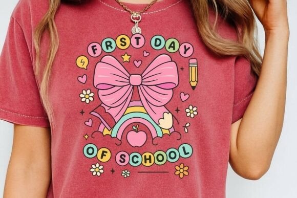 First Day of School SVG PNG Pastel Bow