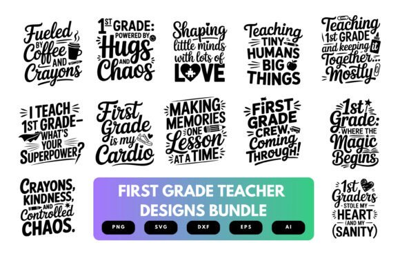 First Grade Teacher SVG Bundle