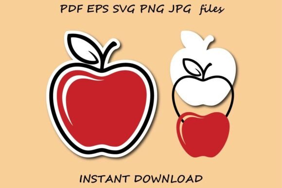 Layered Apple SVG – Multicolor Apple Graphics