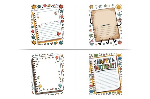 Notebook Paper Doodle EPS Clipart Design