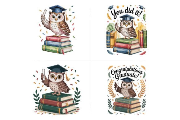 Owl Wearing Graduation Cap SVG Clipart