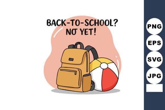 School Backpack and Colorful Beach Ball Graphics