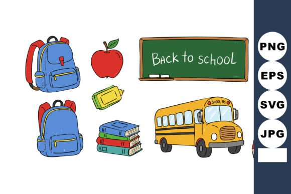 School Supplies Backpack Apple Books Yel Graphics