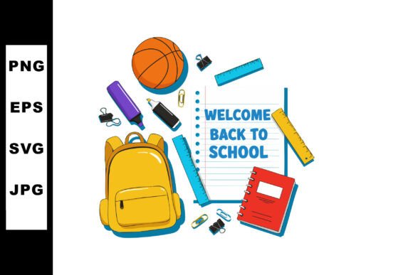 School Supplies Backpack Basketball Note Graphics