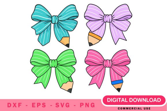 Teacher Coquette Bow SVG Bundle: Graphics & Illustrations for Creative Branding