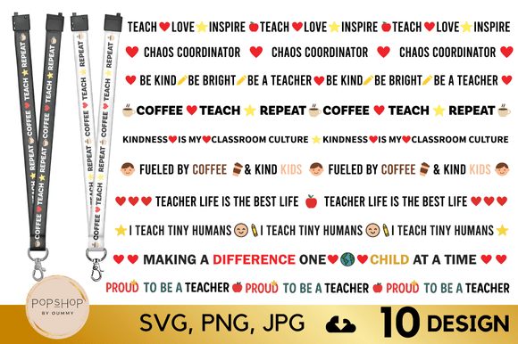 Teacher Lanyard SVG Bundle: Graphics & Illustrations for Real Projects