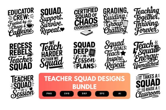 Teacher Squad SVG Bundle: Graphics for Educators