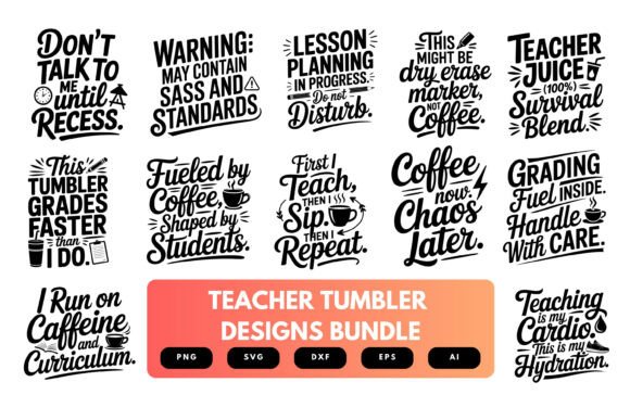 Teacher Tumbler SVG Bundle